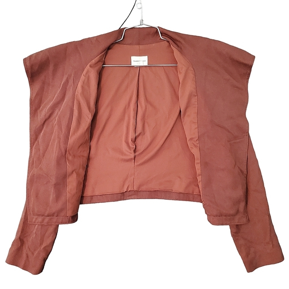 Club Monaco Jacket Blazer 'Richi' Moto Drapy Lightweight Cropped Lyocell (Large) - Picture 4 of 11